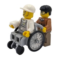 City poškodovanec v vozičku s spremljevalcem