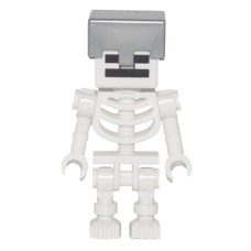 Minecraft Skeleton, Flat Silver Helmet
