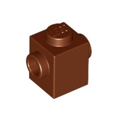 Brick, Modified 1x1 with Studs on 2 Sides, Opposite, Red.Brown Brick, Modified 1x1 with Studs on 2 Sides, Opposite, Red.Brown