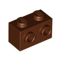 Brick, Modified 1x2 with Studs on 1 Side, Red.Brown Brick, Modified 1x2 with Studs on 1 Side, Red.Brown