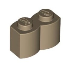 Brick, Modified 1x2 with Log Profile, D.Tan Brick, Modified 1x2 with Log Profile, D.Tan