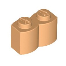 Brick, Modified 1x2 with Log Profile, Med.Nugat Brick, Modified 1x2 with Log Profile, Med.Nugat