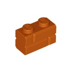 Brick, Modified 1x2 with Masonry Profile, D.Orange Brick, Modified 1x2 with Masonry Profile, D.Orange