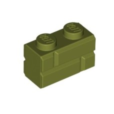 Brick, Modified 1x2 with Masonry Profile, Ol.Green Brick, Modified 1x2 with Masonry Profile, Ol.Green