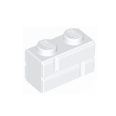 Brick, Modified 1x2 with Masonry Profile, White Brick, Modified 1x2 with Masonry Profile, White