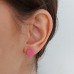 Heart Earrings - Dark Pink